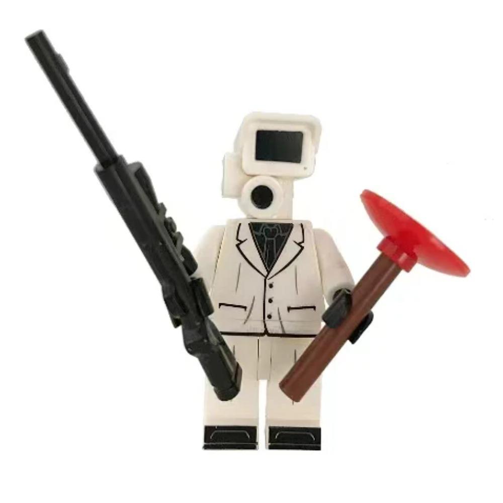 12pcs Mini Skibidi Toilet Figure Anime Toys TvMan Cameraman Speakerman Bricks Assembling Model Toy For Kid Gifts