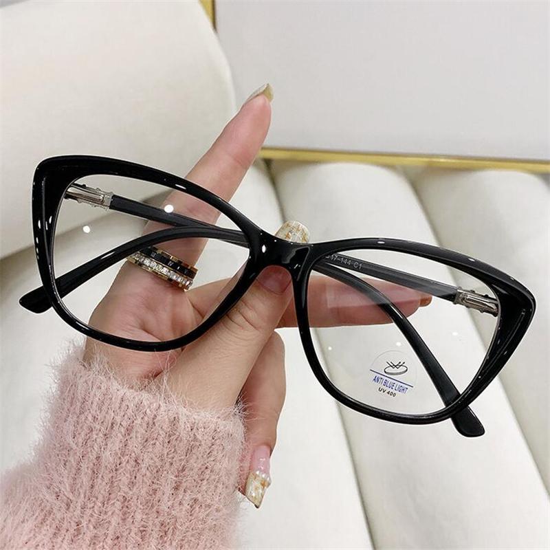 New Blue Light Blocking Cat Eye Prescription Eyeglasses With Cylinder TR90 Trend Myopia Eyeglasses Woman 0 -0.5 -0.75 To -6.0