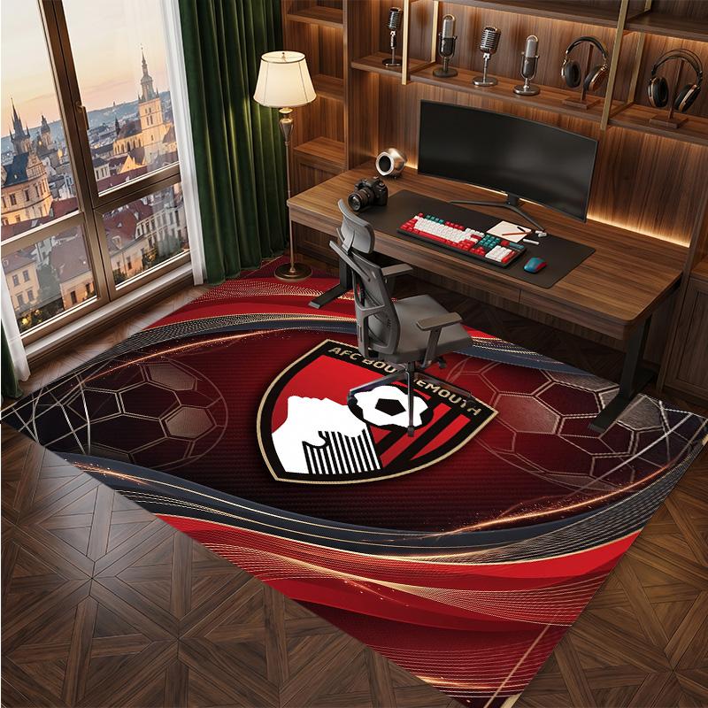 Tappeto in Velluto di Cristallo con Stampa del Bournemouth Football Club, Comodo Assorbente d'Acqua Antiscivolo Tappeto per Pavimenti Interni