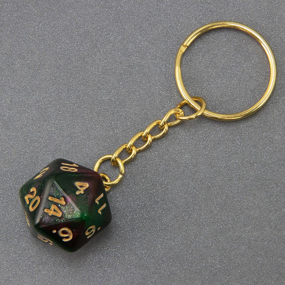 Galaxy D20 Dice Keychain Fashion Keyring Ornament Key Chain Pendant Men Kids Toys Gifts