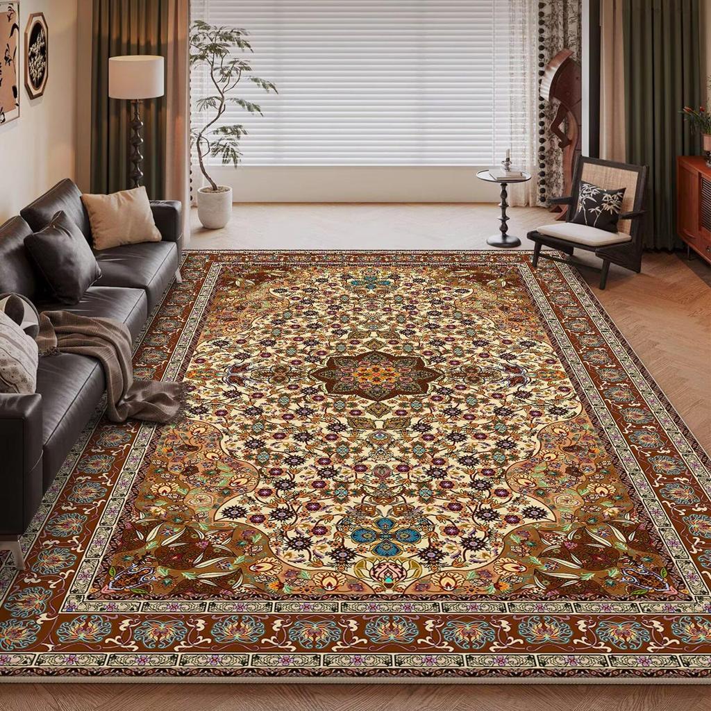 European High-end Luxury Carpet Living Room Sofa Rug Home Decoration Large Bedroom Vintage Persian Rug Non-slip Coffee Table Mat