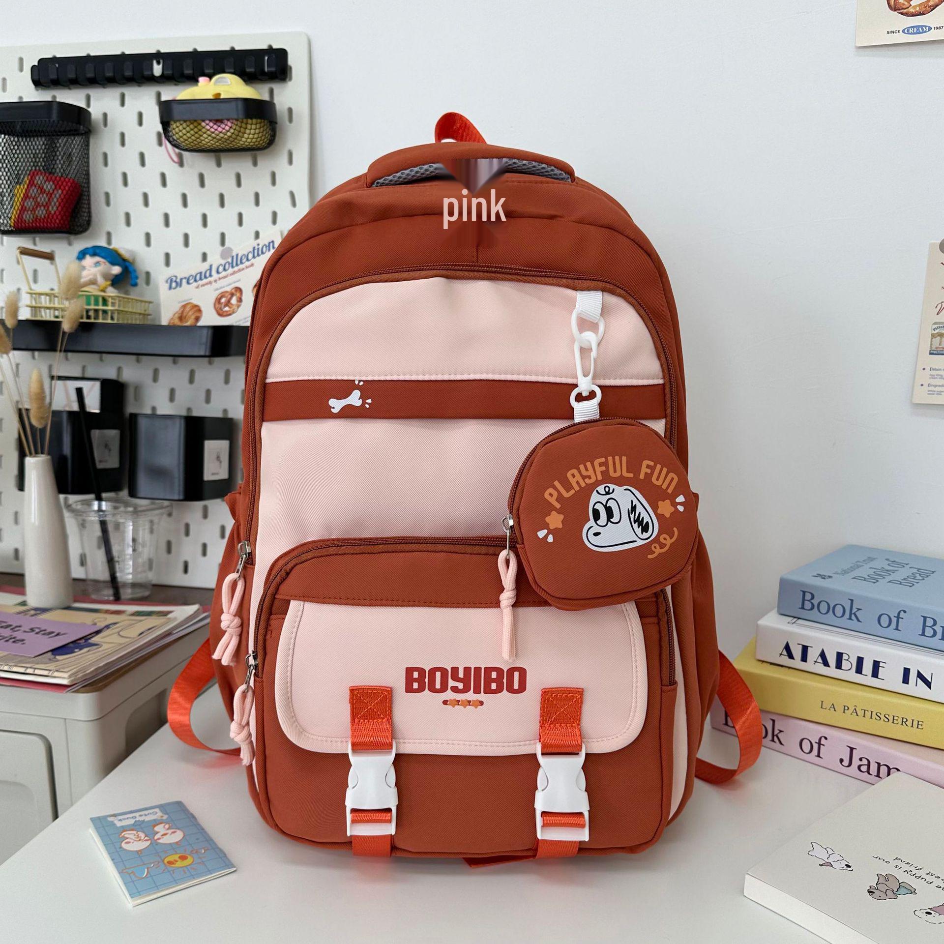 

Versatile Large Capacity High School Backpack for Students - Travel Casual Girls Shoulder Bag 31cm x 19cm x 47cm, 600g помаранчевий