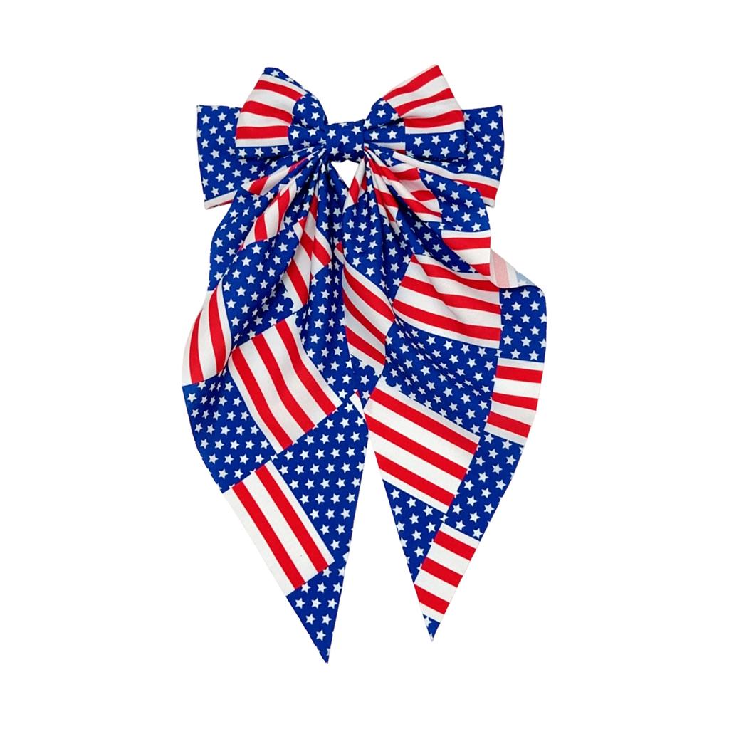 American Flag Bow Spring Clip Independence Day Hair Clip For Children And Adults, Party Decorations, Hair Accessories, Headwear