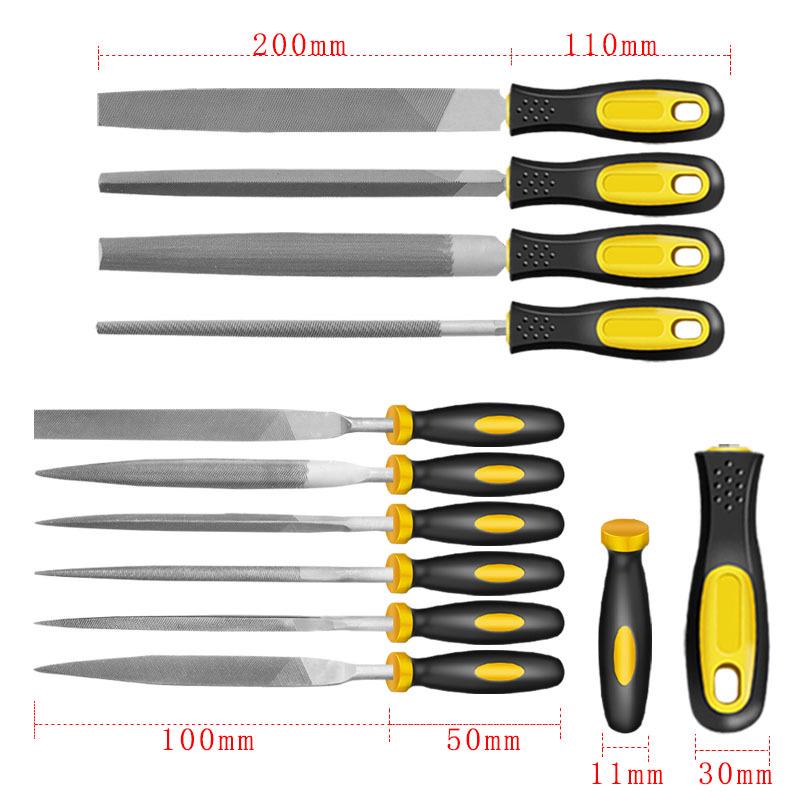 19-Piece Metal Steel File Set: Includes Flat, Triangular, and Semicircular Files for Grinding Iron