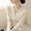 Lazy wind knitted sweater women's summer new long-sleeved high-end super good-looking bottom top