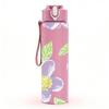 1PC Soft Pastel Purple Floral Leaf Print 750ml Color Plastic Sports Water Bottle Leakproof Flip Straw Lid Suitable for Sports Office Home Use