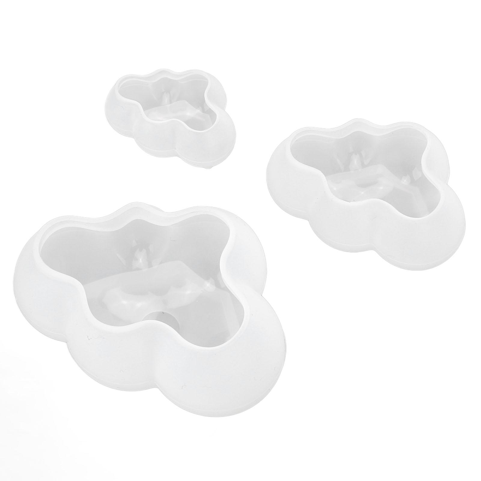 

3Pcs Clouds Shape Silicone Mold Easy Demoulding Deformation Resistance Clouds Epoxy Resin Molds DIY Cakes Chocolates