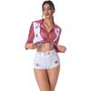 CosplayM-XL American Football Baby sexy Cheerleader-Uniform, sexy Stern-Pull-Up-Kostüm, Performance-Kostüm Halloween-Kostüm
