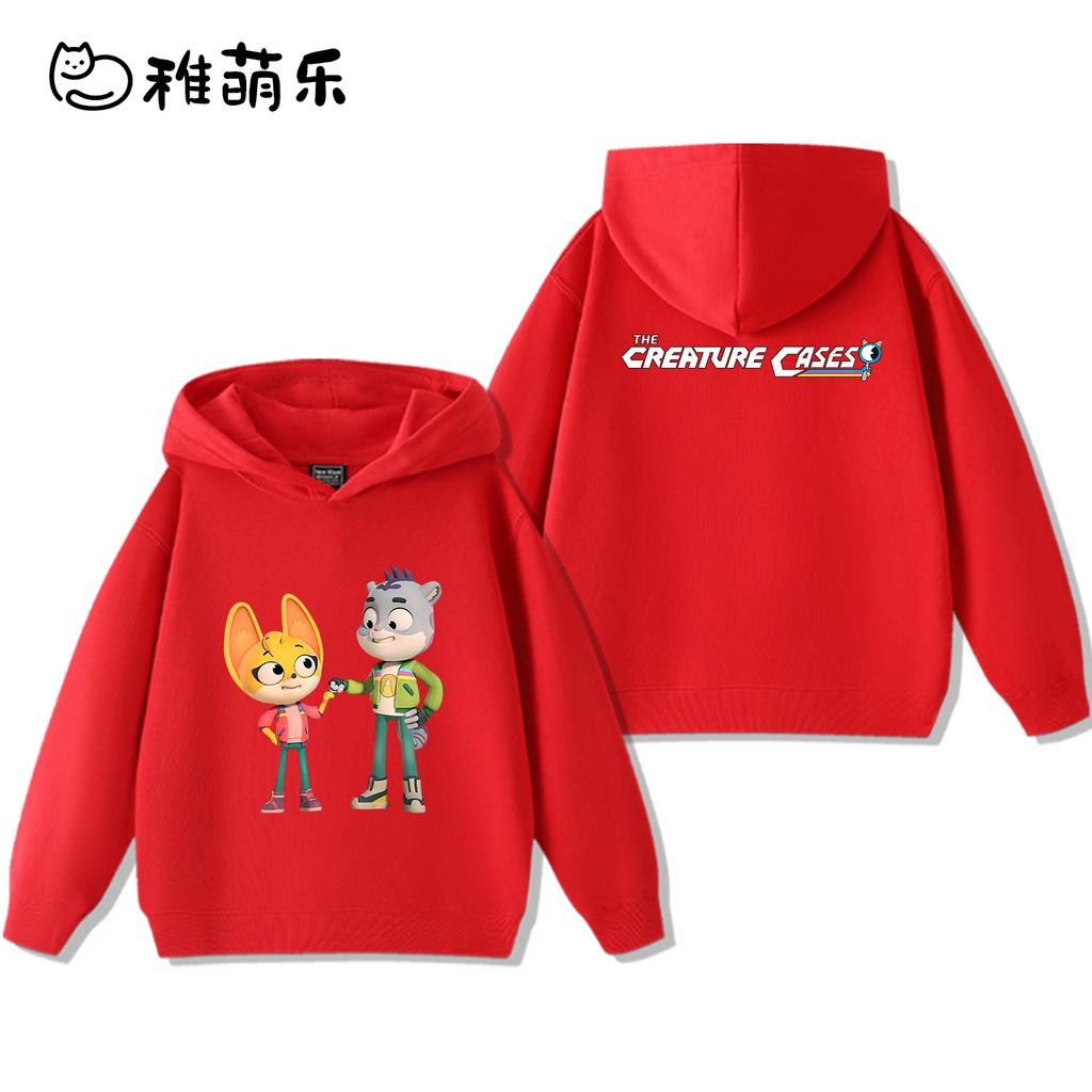 "Animal Detective Team" Themed Kids' Hoodie – Fun Cartoon Print, Cute & Versatile – Suitable for Boys & Girls (Autumn/Winter)