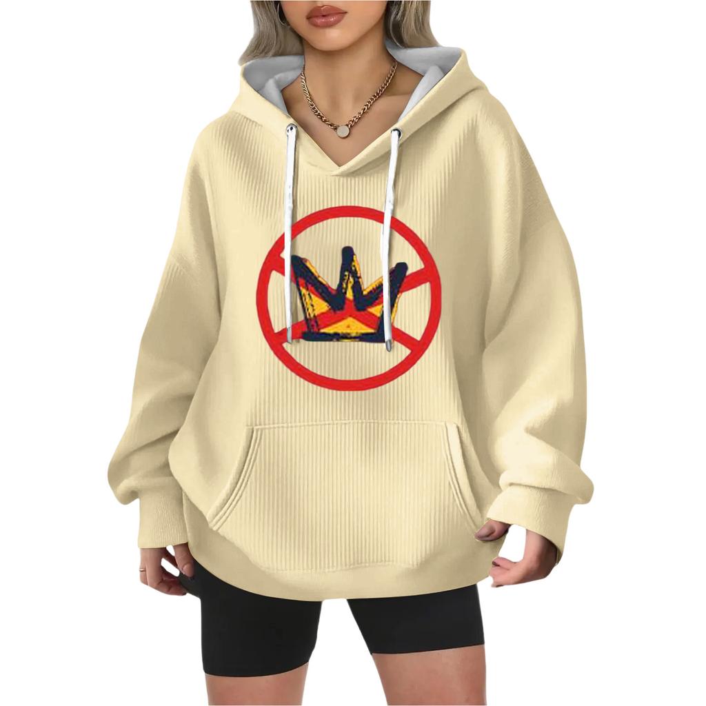 Women's Fashion Casual Long Sleeve Loose Printed Pullover Sports Long Sleeve Sweatshirt