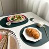Ovales Leder-Tischset PU Westliches Essgeschirr-Matte Home Ins Stil Esstisch-Matte Thermoisolierendes Tischset Nordischer Untersetzer