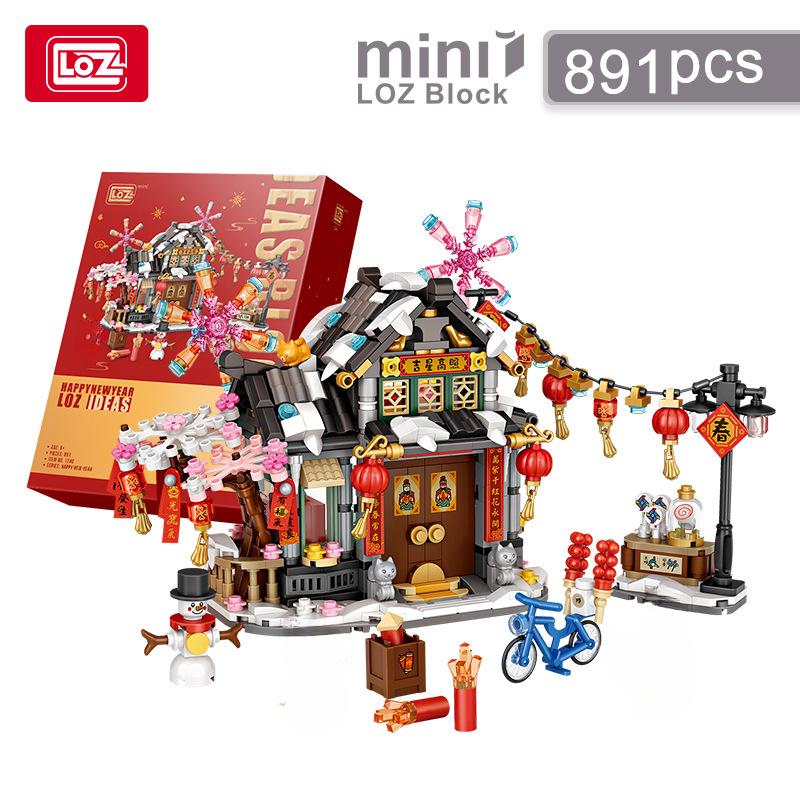 Loz Blöcke DIY Bausteine Niedliche Weihnachtsartikel Spielzeug Moc Hütte Lebensmittelgeschäft Juguetes Süßigkeitenhaus Geschenke Mädchen Geschenk Neuestes Jahr