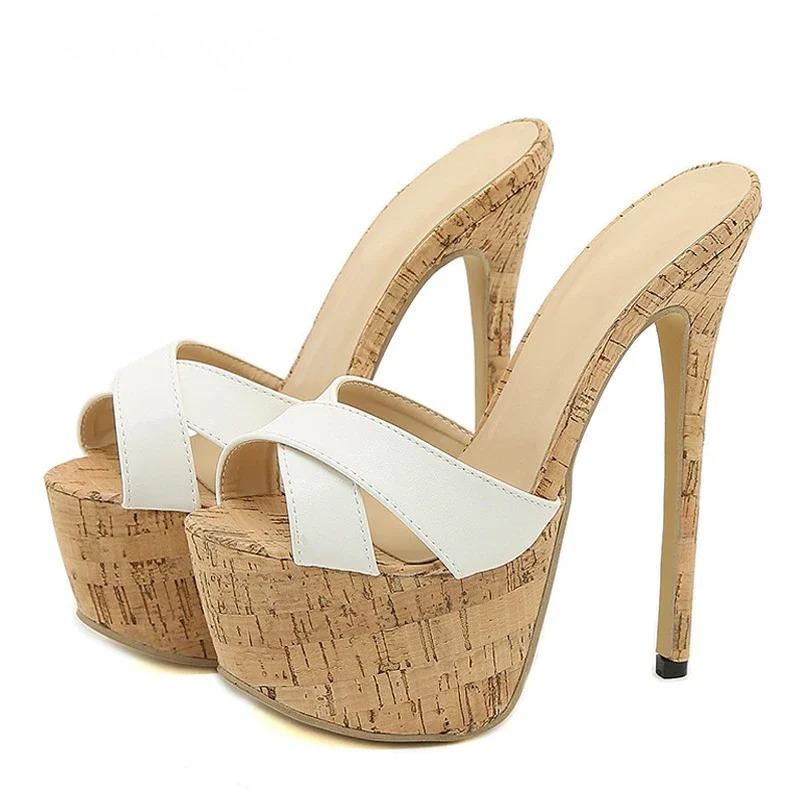 Women Shoes Summer Peep Toe Platform High Heels Sandals New Stiletto Heels Ladies Shoes Mules Shoes Trend Pumps Zapatos De Mujer