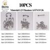 10PCS G23 Titanium Eyebrow Piercing Jewelry Nose Septum Piercing Ring C Rod 16G ASTM F136 Women Labret Lip Stud
