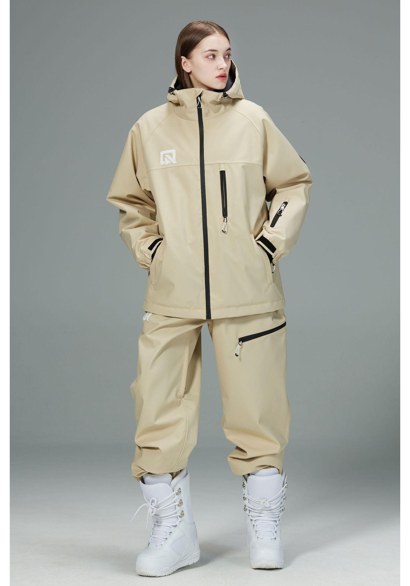 

Unisex Windproof Warm Ski Suit Set for Outdoor Skiing (Single & Double Board, Plus Size Available) Extra Extra Large света кофе