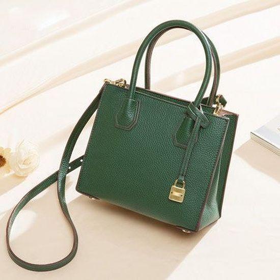2026 New Tote Bag, Top Layer Cowhide Genuine Leather Women's Bag, Celebrity Style Lock Bag, Handheld Shoulder Crossbody Bag