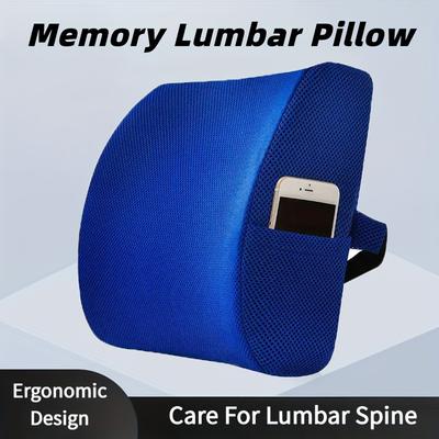 Lumbar Support Cushion Memory Foam Waist Pillow Auto Seat Back Cushion for Car Chair Home Office