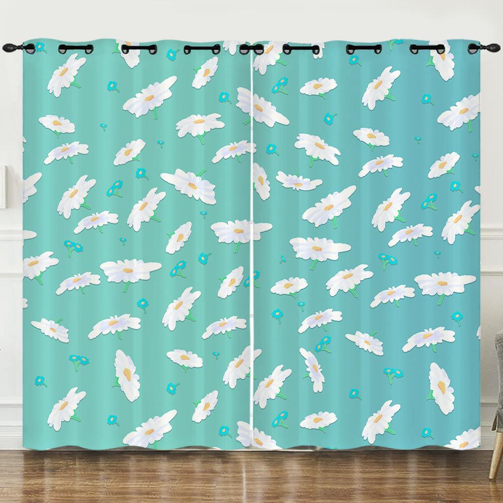 Flower Series Sunflower Digital Printing Curtain Blackout And Punching