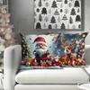 Christmas Pillow Cover Holiday Decoration Oil Painting Style Realistic Sofa Cushion Cover Bedroom Pillow