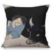 Vintage Tradition Ink Painting Design Concise Sofa Pillow Case Japans Abstract Art Room Harmony Decorative Cushion Cover