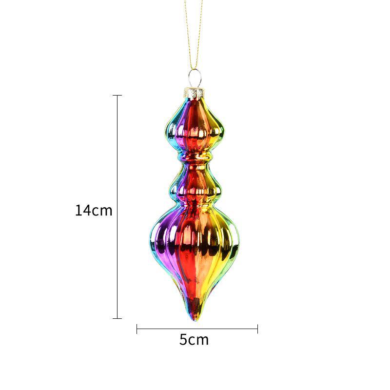 Christmas Ornaments Rainbow Glass Ball Pendant Holiday Gifts Christmas Tree Scene Decoration Colorful Hanging Ball Accessories