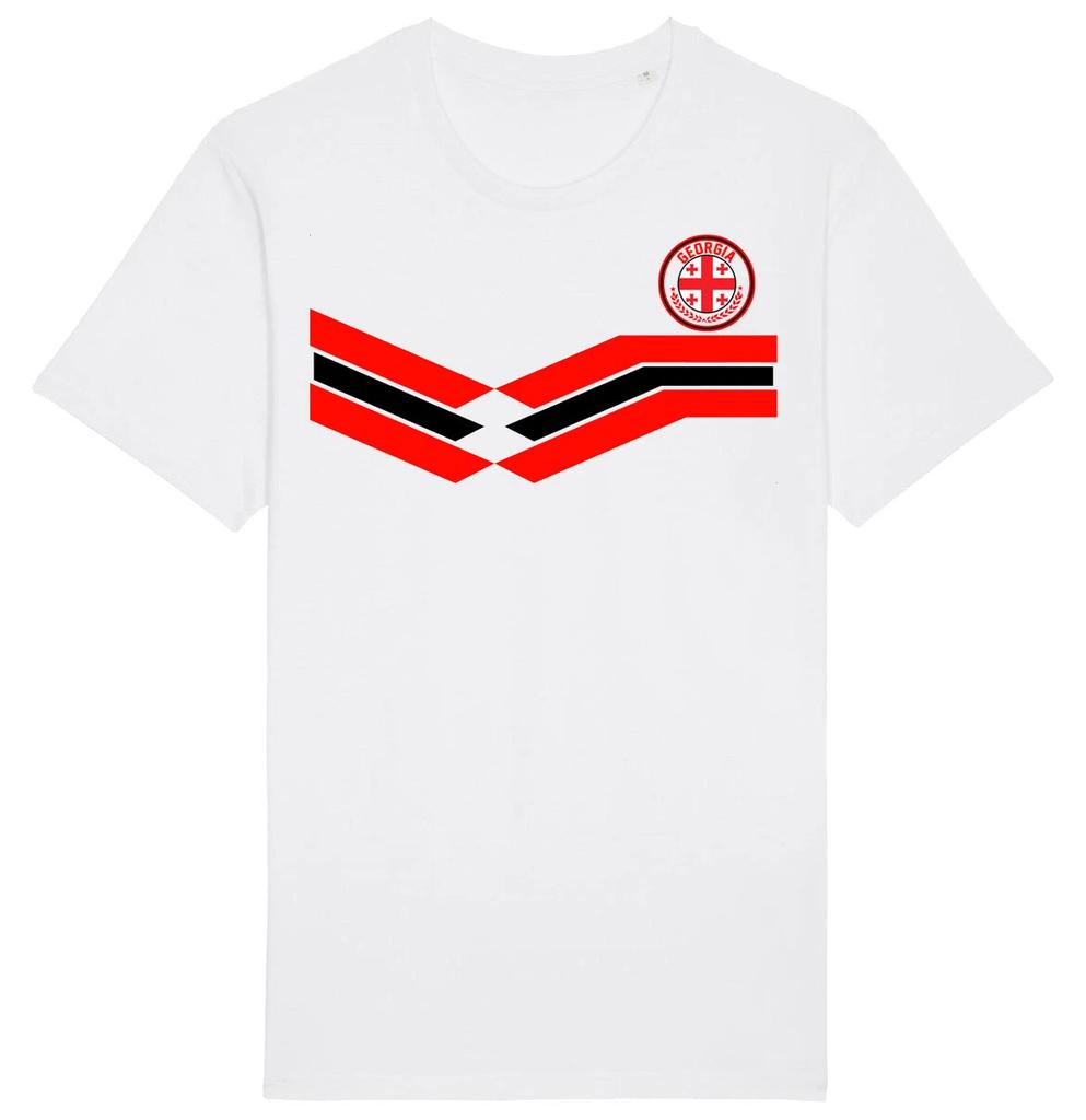T-shirt a strisce Georgia 2024, Adulti Bambini Neonato Famiglia, Calcio Euro Spedizione Regalo