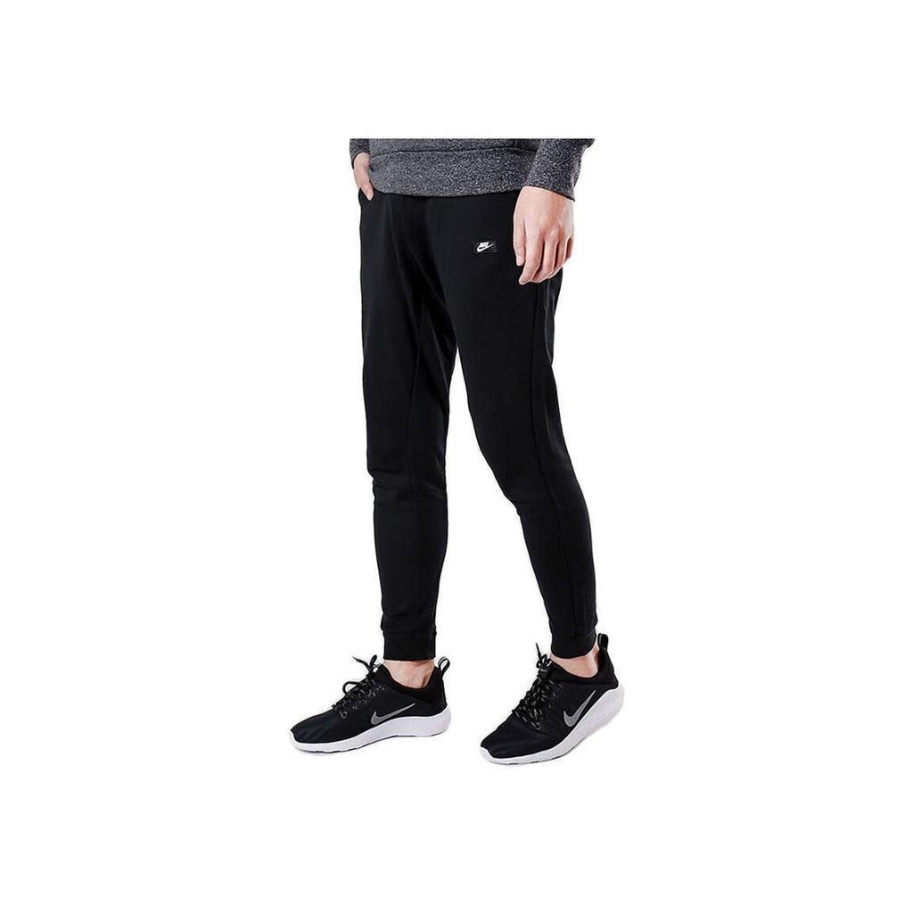 Nike Solid Color Elastic Cuffed Knit Sweatpants Men Bottoms Black 805155-010