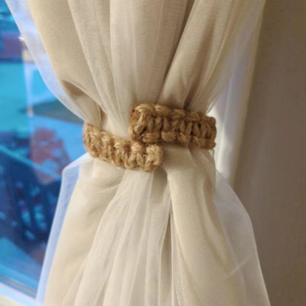 2Pcs Retro Curtain Tie Rope Vintage Curtain Strap Modern Curtain Clip  Bedroom