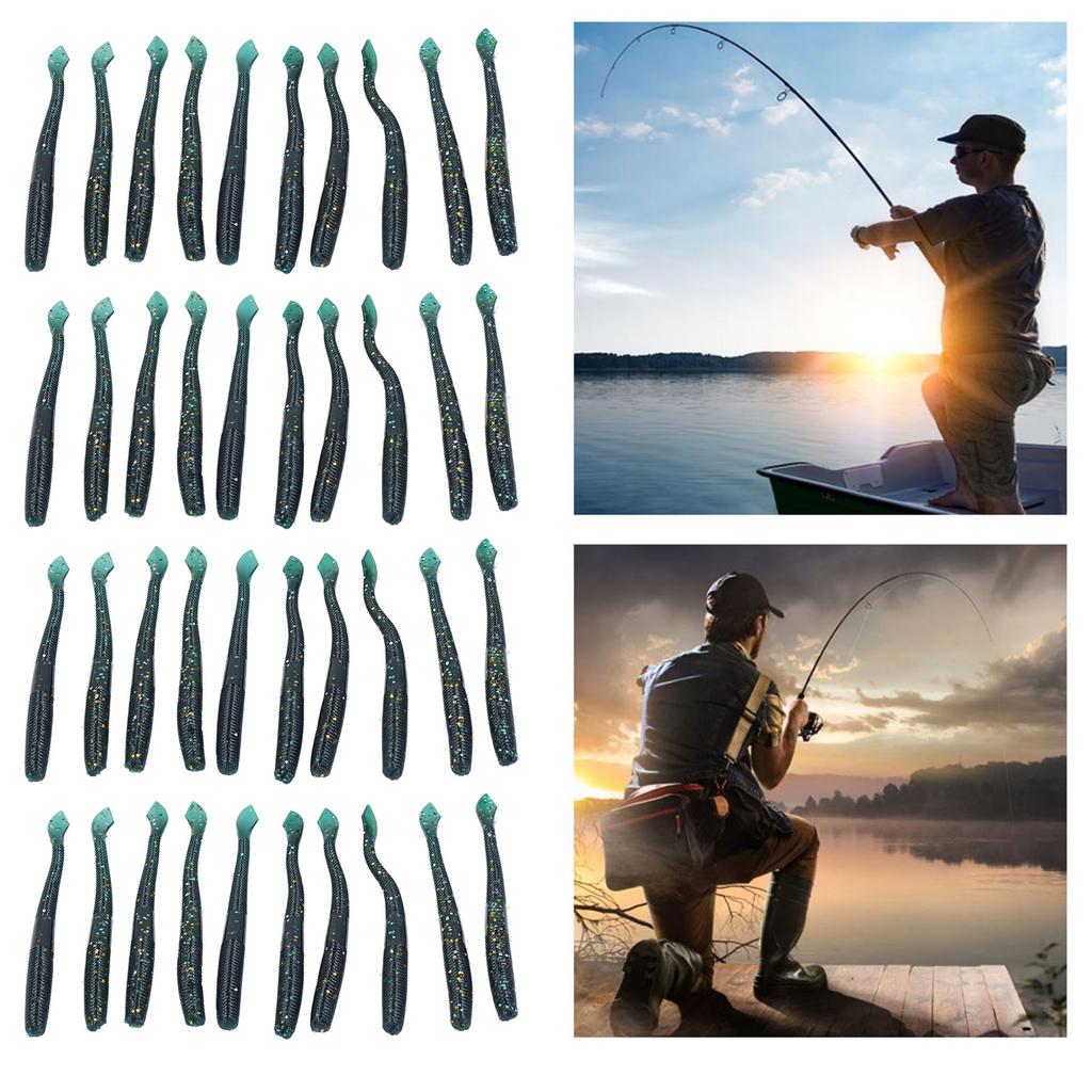 4Set Artificial Simulation Soft Silicone Earthworm Shape Lure Bait Fishing Accessory3#