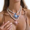 Oil Drip Craft Enamel Necklace Polka Dot Beach Choker Crab Pendant Necklace  Daily Outfit Holiday