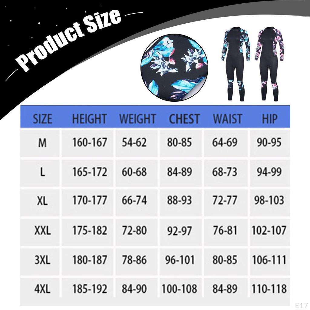 Women Wetsuit Dive Suit Long Sleeves Back Zipper Cold Water Swimsuit for