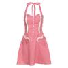 Fashion Style 2025 Summer New Arrival Women's Clothing Pure Desire Sexy Halter Contrast Color Slim Fit Slimming Lace up Gingham