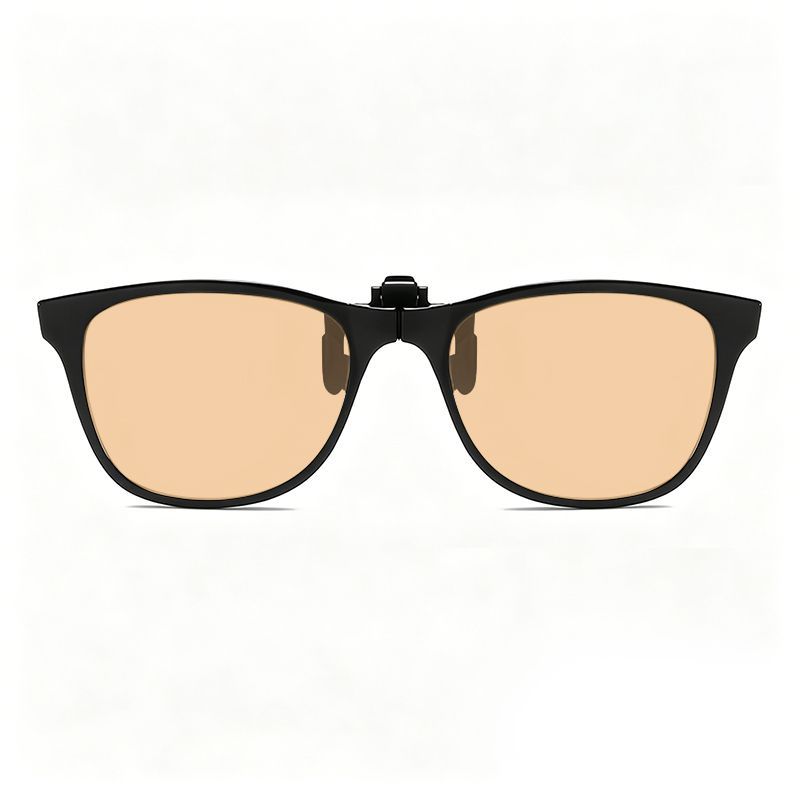 Fold-up Gaming-Specific Anti-Blue Light Clip-Ons Ultra-Lightweight Eye Protection Eyewear (Tea Purple and Blue Lenses)