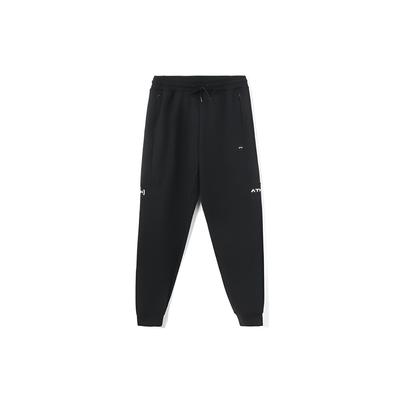 Calças Esportivas com Punho e Letras da Série Fitness Li Ning Calças Masculinas Preto AKLR315-1