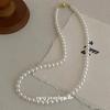 Cui Yan S925 Sterling Silver Korean Style Pearl Magnetic Clasp Necklace for Women - Elegant Versatile Clavicle Chain
