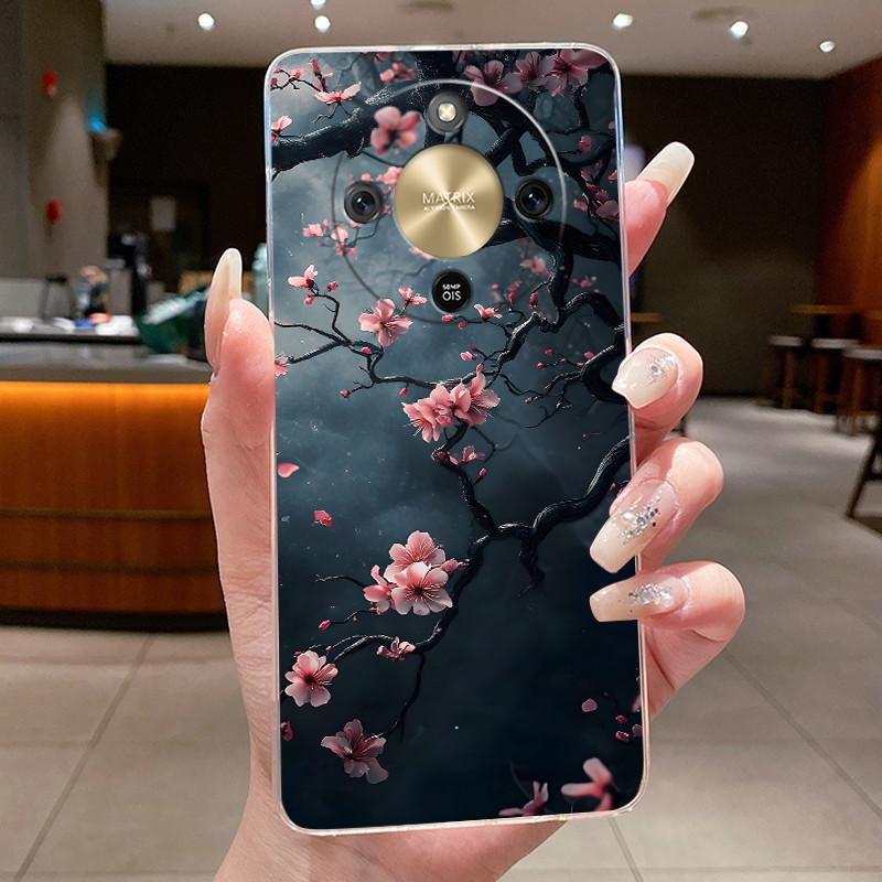 For Honor Magic 8 Lite Case Pretty Flower Butterfly Silicone Clear Back Cover Soft TPU Phone Case for Honor Magic8 Lite 5G Funda