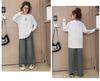 Girls' 2025 Autumn Smiley Face Casual Loose Shirt for Medium & Large Children