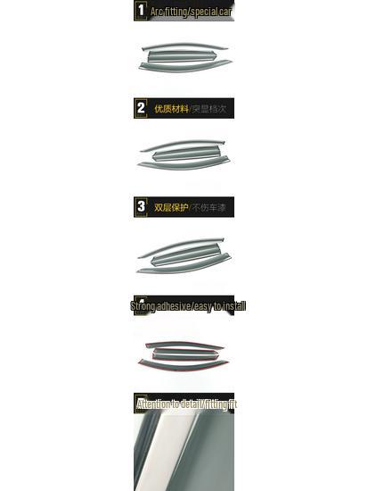 3D Stainless Steel Rain Guards for 20 K5 - Decorative Car Accessories