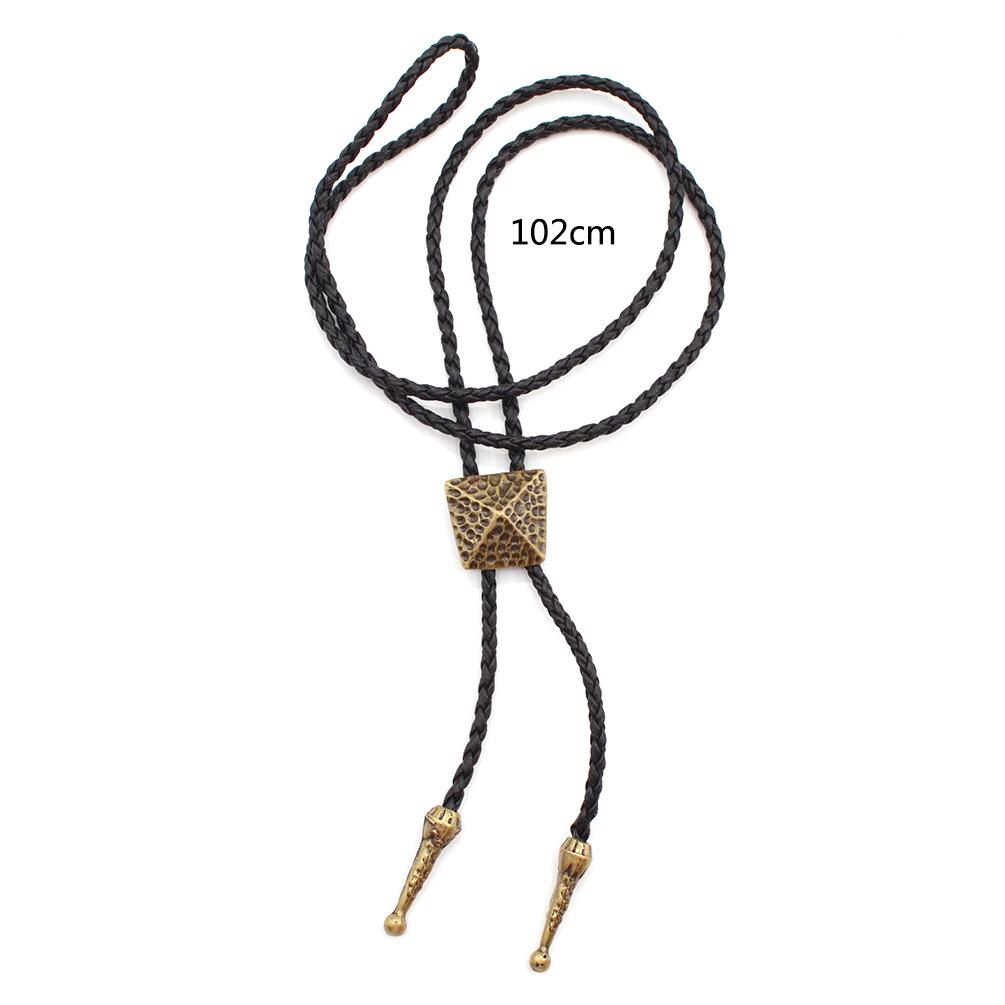 Golden Ties for Men American Cowboy Garment Accessory Tie Adjustable Bull Head Western Cowboy Bolo Tie Pendant Necklace