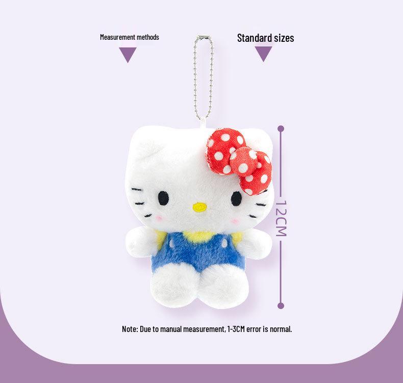 Sanrio Hello Kitty Plush Keychain with Heart Buckle - Children's Toy and Gift