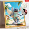 Disney Pearl Art Painting Stitch Surfing Beach Home Wall Decor Art Crafts Handmade DIY Adult/Beginner Gift Creative Home Decor Frameless 146
