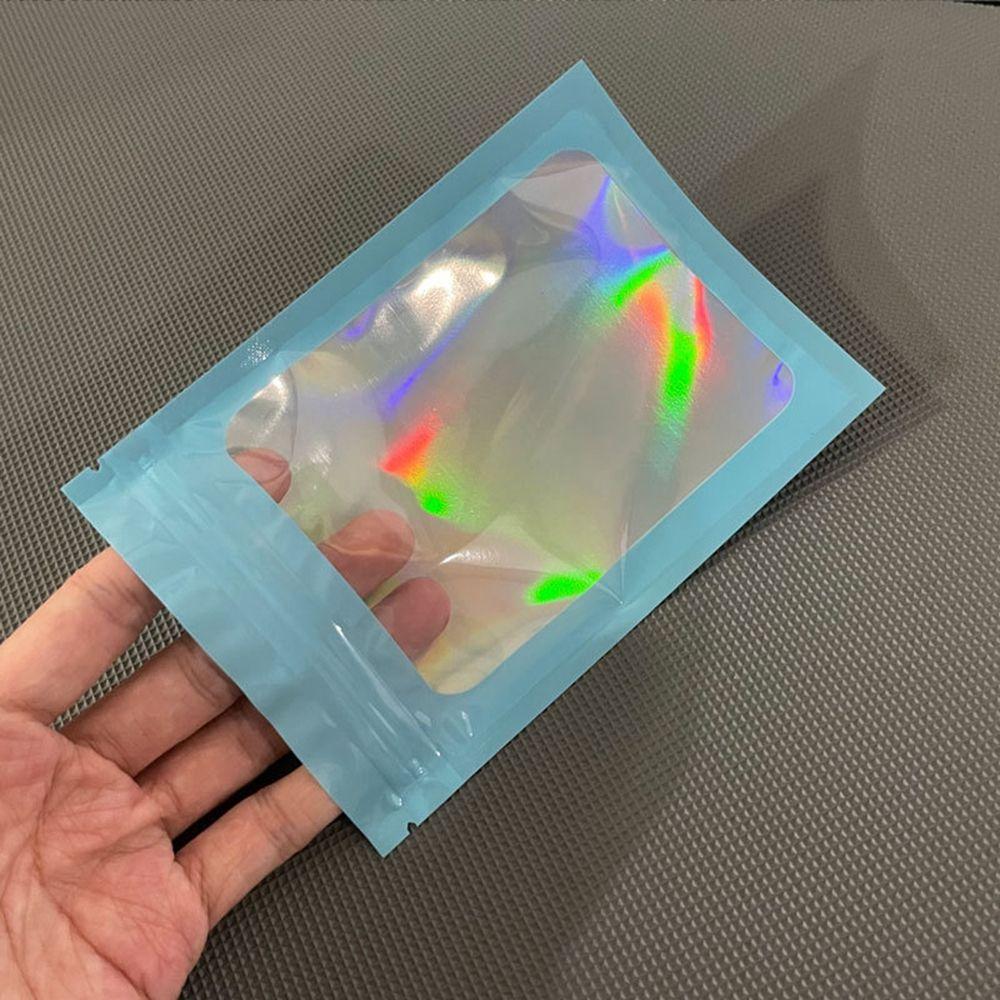 Plastic Resealable Holographic Aluminum Foil Packaging Bags Sealing Bag Foil Pouch Smell Proof Bags