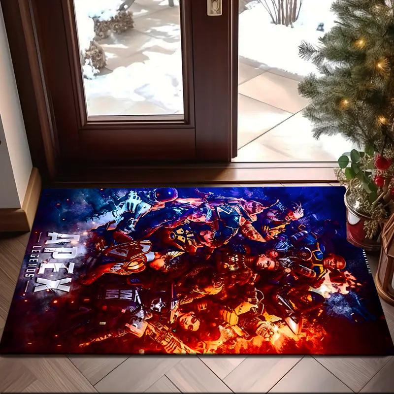 1PC Red Black Apex Rug Game Carpet, Floor Mat for Bedroom Living Room Entryway Rug, Home Decor Idea Gift for Christmas birthday