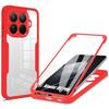 Protective Case - E.F.CONNECTION - for Xiaomi 15T Pro - Full Front TPU and Back PC - Red