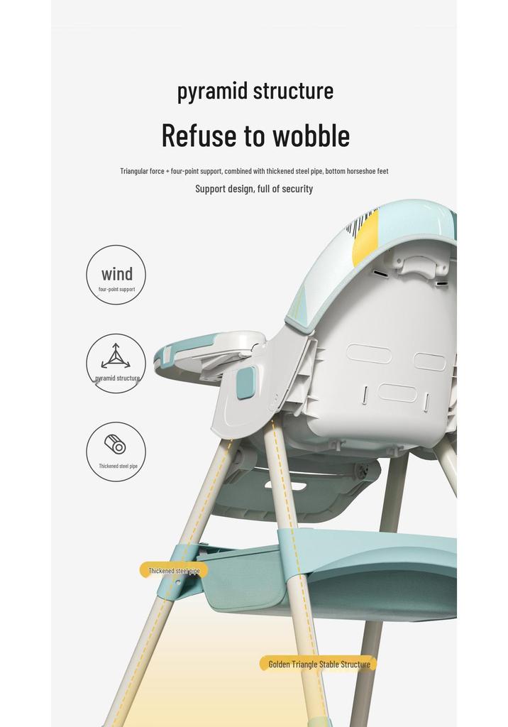 Multifunctional Foldable Baby High Chair for Infants: Convenient Eating and Table Seat