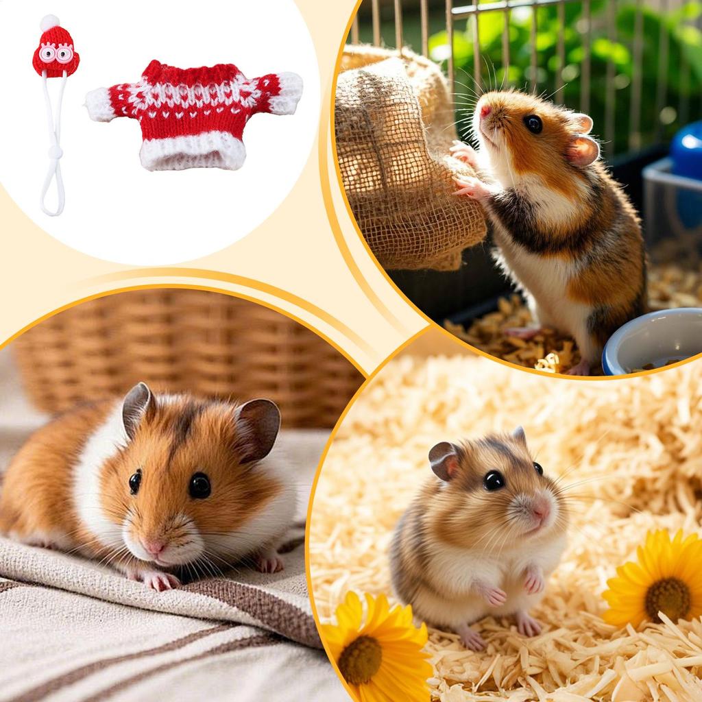 Hamster Costume Animal Hoodie Outfits Animal Knitted Clothes For Gerbil Guinea Hamster Ferret Bunny Chinchilla Hedgehog