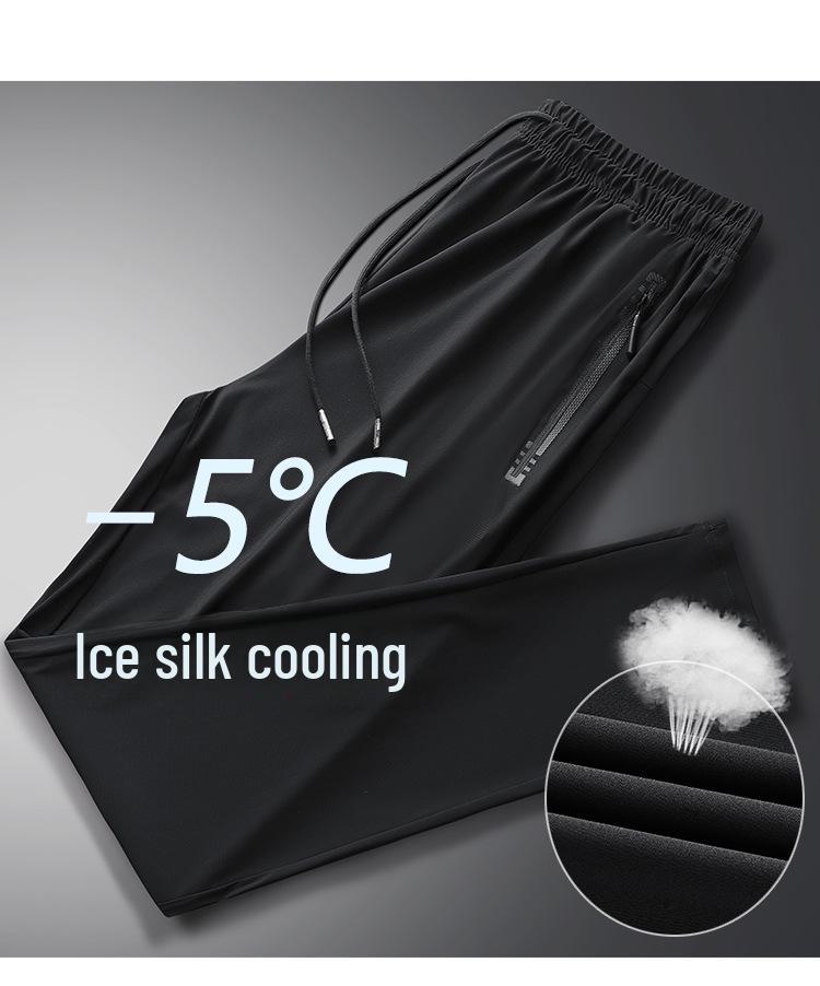 Calças Casuais de Verão Leves de Seda Gelo Masculinas S-6XL – Elásticas, Grandes, Ajuste Solto