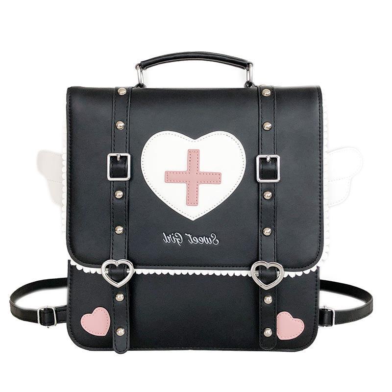 Zaino borsa uniforme JK stile college zaino 1WAY zaino messenger per studenti animazione angelo dell'amore giapponese zaino