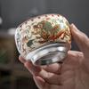 Vergoldete Silber-Teetasse Kreative China-Chic Einzelne Keramik-Teeschale Kulturelle Kreative Tee-Meister-Tasse Geschenkbox Feiertagsgeschenk