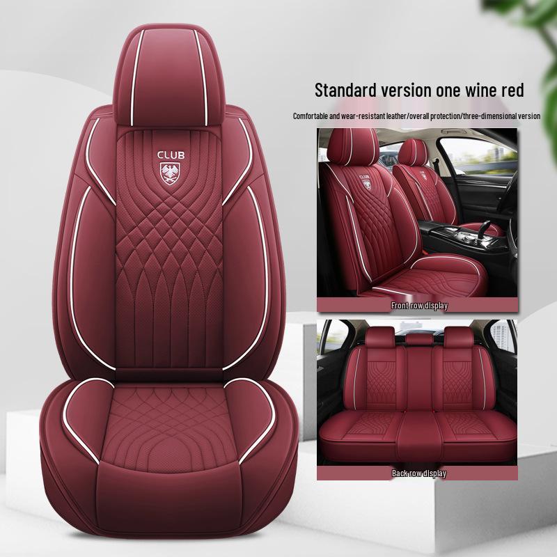 Universal Leather Car Seat Cover & Cushion for All Seasons - Winter Model